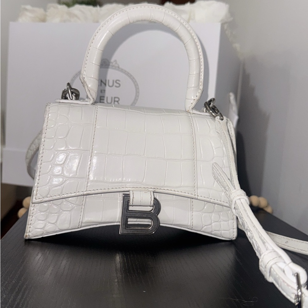 Authentic Balenciaga White Hourglass Handbag